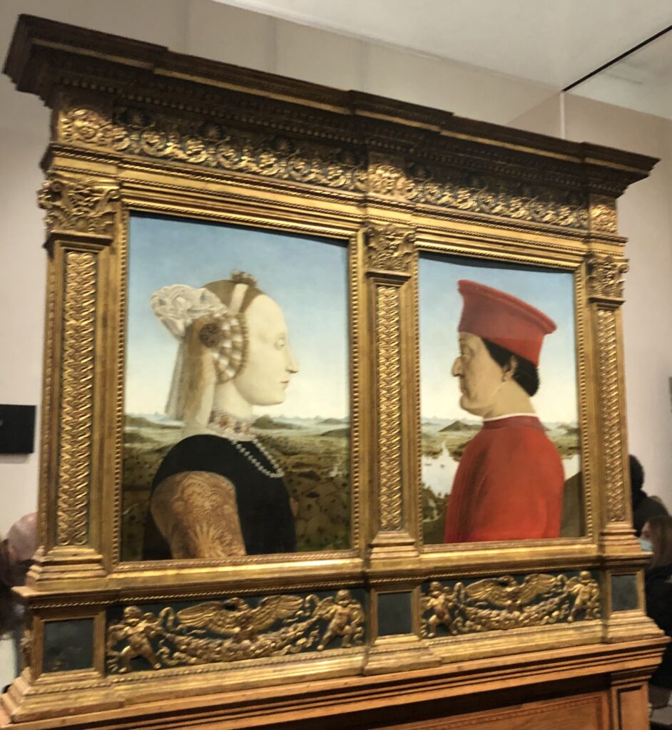 O duque de Urbino Federico de Montefeltro em um quadro de Piero della Francesca