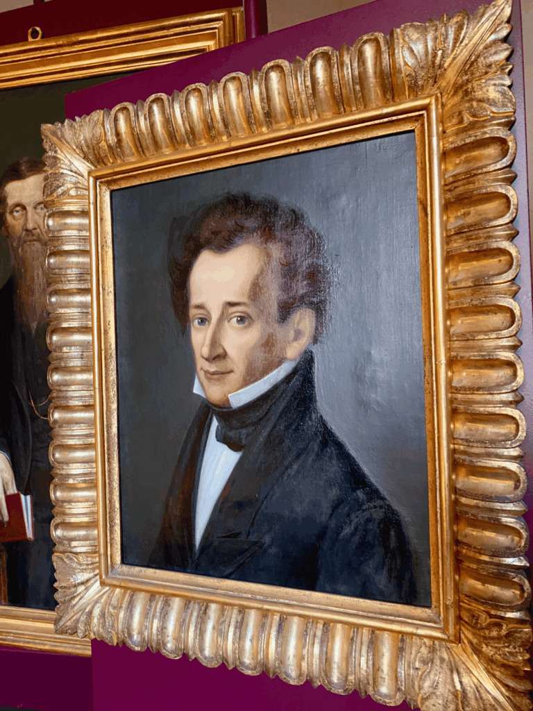 Retrato de Giacomo Leopardi, obra presente na Pinacoteca 